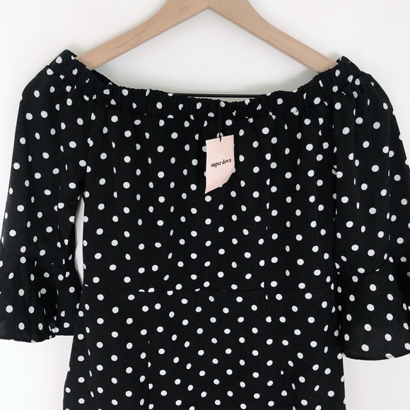NWT Superdown Revolve Faye Polka Dot Mini Dress - Picture 3 of 7